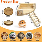 4pcs Hamster Platform With Ladder Natural Wooden Chinchilla Climbing Toy Rat Cag