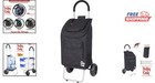 Luxurious Black Foldable Shopping Cart With Weatherproof Bag   7 Compartments