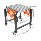 Adjustable Expandable Conveyor Flexible Table 9-roller Conveyor 17-51inch 176lbs