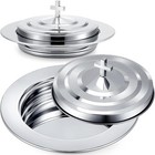 1 Plates Silver Communion Set  Holy Trays With Lid  Stainless Steel