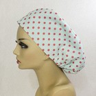 European Women Scrub Hat  Surgical Cap  Sparkling Red Polka Dots   Nurses Hat