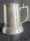 Vintage Pewter Tankard  beer Mug  With Clear Plastic Bottom     Missing Lid