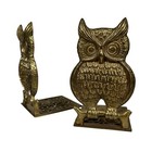 Vintage Brass Owl Bookends Set Of 2 Mid Century Metal Decor Heavy Rustic Library