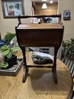 1940   s Vintage Wooden Sewing Box Cabinet Double Hinged Doors Pristine Condition