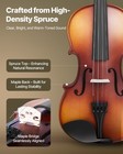 Violin 4 4 Full Size Fiddle Set Solidwood For Beginners Matte Brown