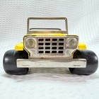 Vintage Buddy L  1970s Bike Hauler Jeep Pressed Steel Yellow Collectible Toy Car