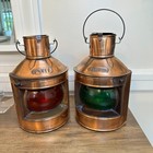 Vintage Port   Starboard Copper Lanterns Oil Lamp Maritime Nautical