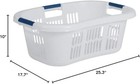 Rubbermaid Hip Hugger Laundry Basket Fg299787wht 3 Handle 1 5 Bushel White