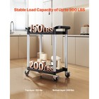 Heavy Duty Utility Cart 300 Lbs Capacity 2-tier Service Cart With Wheels