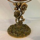 Vintage Matson Vanity Pedestal Mirror Double Sided Gold Ormolu Floral Rose