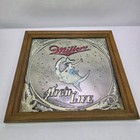 Vintage Miller High Life Beer Girl Moon Framed Mirror Bar Sign 1874