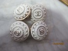 Chanel 7 Button  White  Gold Tone   Metal Cc Logo 20mm     Lot 7