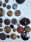 Vintage Antique Button Lot Mixed Metal Glass Pictorial Art Deco Estate