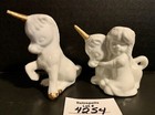 2 Enesco Ceramic Unicorn Figurines Vintage