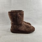 Ugg Classic Short Ii Brown Suede Womens Size 5 Shearling Lined Boots Shoes