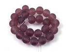 25 Frosted Sea Glass Round Beads Matte - Amethyst 8mm