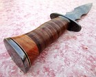 Custom Handmade Damascus Steel 15 Inches Dagger Knife - Leather Handle W Wood