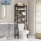 Over The Toilet Storage Rack 4-tier W paper Holder 3 Hooks basket space Saver