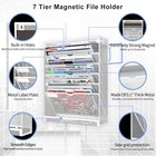 7 Tier Magnetic File Holder  No Drilling Wall File Organizer For File White