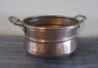 Vintage Hand Hammered Solid Copper Small Pot Made In Turkey Rustic Kitchen Decor