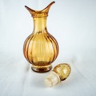Farmhouse New York Amber Yellow Vintage Vanity Perfume Bath Oil Cut Glass Bottle