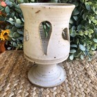 Studio Art Pottery Stoneware Candle Holder Luminary Fairy Lamp Bisque Speckled