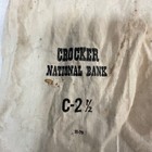 Vintage Crocker National Bank Canvas Money Bag 19in X 9in C-2 1 2 1975