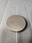 Compact Vintage Round Mirrored Powder Box W  Screen   Puff Gold Tone Makeup