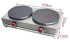 Used Lp Gas 2800pa 2 Stove Crepe Maker Machine 16in Frying Pan Griddle Pancakes