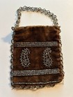 Georgian Cut Steel Beaded Velvet Coin Purse With Original Latches Rare Antique