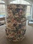 3 Large Vintage Nesting Hat Storage Boxes Coated Durable Finish 15  14  12 