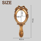 Vintage Handheld Mirror  Vanity Makeup Mirror With Handle  Antique Embossed Rose