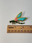 Vintage Bright Enamel Gold Tone Dragonfly Insect Brooch Pi