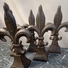 Vintage Cast Iron Fleur-de-lis Finials Set Of 6