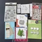 Christmas  3 Lot Unmounted Clear   Cling Rubber Stamps  Dies