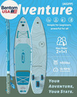 Inflatable Paddle Board 12ft Wide Sup With Seat 5 Fins Fishing Kayak Kit
