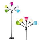 Medusa Modern Decor Floor Lamp  Multi Head Adjustable Gooseneck Bright Black