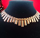  Renoir Copper Enamel Vintage Necklace Modernist Signed Choker 15  