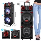 8000w Bluetooth Speaker Dual 10  Subwoofer Heavy Bass Sound System Party   Mic