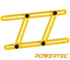 Powertec Universal Angle Template Tool  Irregular Four-sided Ruler - Abs  80002 