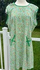 Green   Orange Vintage Calico 1960 s Full Cotton Apron Nice Condition