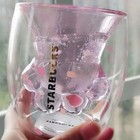 Limited Edition Starbucks Pink Sakura Season-6oz Cat Claw Double-layer Glass Cup