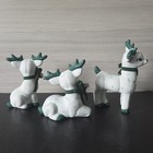 Vtg Kimple Ceramic Mold Reindeer Figurines Hand Painted Christmas Decor Set Of 3