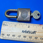 Vintage Corbin Solid Brass Padlock Small Utility Lock With Original Key X1242