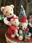 Vintage Avon Christmas Bear Family Middle Bear Has Been Added Pre-owned