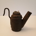 Antique Coal Miner Oil Wick Cap Lamp  tea Pot  Hat Light Mining  No Wick  Metal