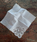 Vtg Brussels Lace Handkerchief Nos Hand Werk Fait Main Boxed Pristine 1950s