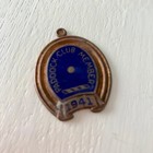 Horseshoe Charm Paddock Club Member 1941 Enamel On Copper Vintage  Equestrian