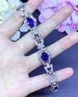 8 00 Ctw Oval Cut Lab-created Sapphire Tennis Bracelet 14k White Gold Plated