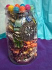 Mixed Lot Costume Jewelry Jar Multicolor Beads Necklace Bracelet Earrings 50 
